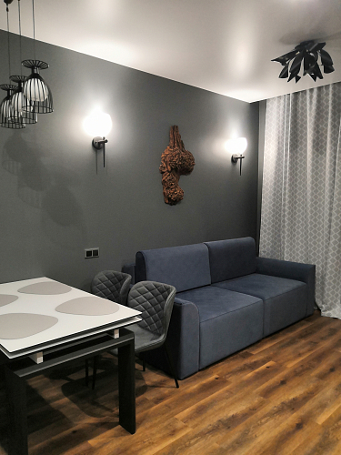 Стеклянный стол Давос бежевый мрамор / дуб монтана фото покупателя 2