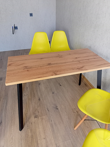 Стол Тринити Лофт 120 32 мм дуб галифакс табако / черный матовый фото покупателя 135