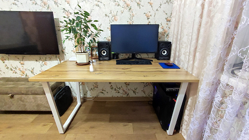 Деревянный стол Лота Лофт 140х80 черный матовый / бетон светлый фото покупателя 849