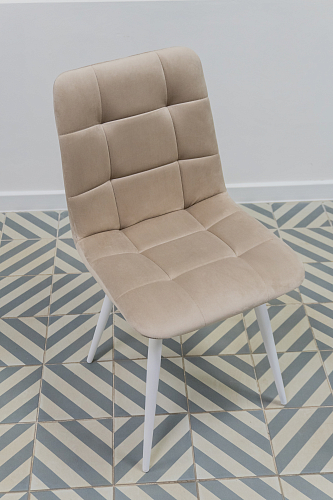 Стул на металлокаркасе Чилли К светло-серый велюр / черный каркас из шоурума 6