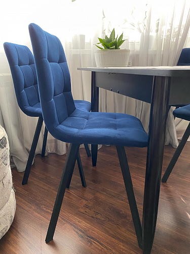 Стул на металлокаркасе Чилли К светло-серый велюр / черный каркас фото покупателя 1419