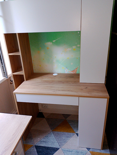 Письменный стол Комфорт 12.71 дуб золотой craft / белая аляска  - Уцененный экземпляр фото покупателя 137