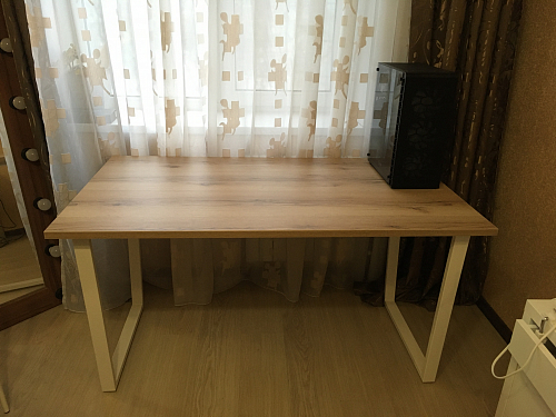 Деревянный стол Лота Лофт 120х75 белый матовый / дуб крафт золотой фото покупателя 1018