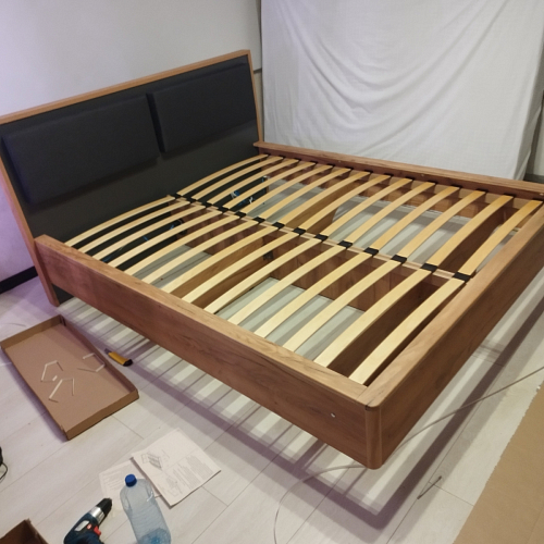 Двуспальная кровать Клауд 160х200 парящая дуб крафт золотой / антрацит фото покупателя 240