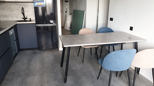 Стол Тринити Лофт 120 32 мм дуб галифакс табако / черный матовый фото покупателя 207