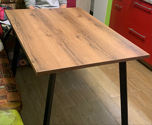 Стол Тринити Лофт 120 32 мм дуб галифакс табако / черный матовый фото покупателя 252