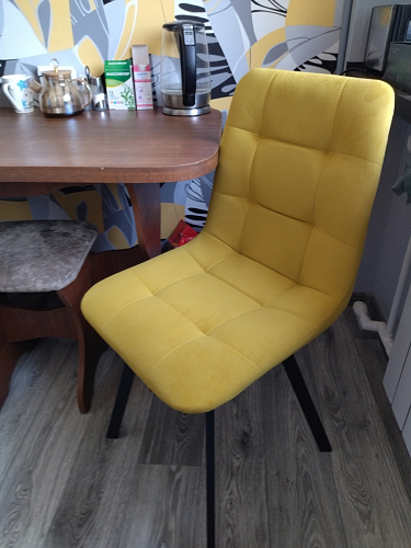 Стул на металлокаркасе Чилли серый велюр / черный фото покупателя 408