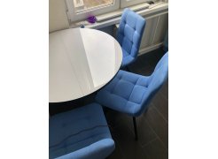 Стул на металлокаркасе Чилли синяя ткань / белый фото покупателя 163