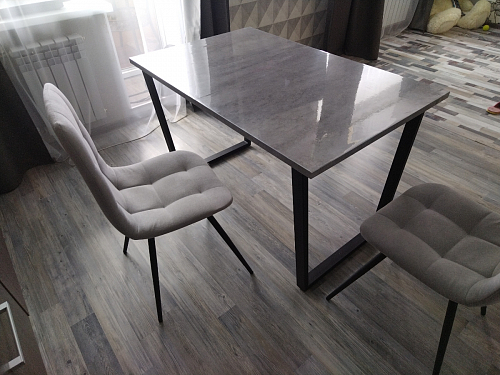 Деревянный стол Лота Лофт 140х80 черный матовый / бетон светлый фото покупателя 309