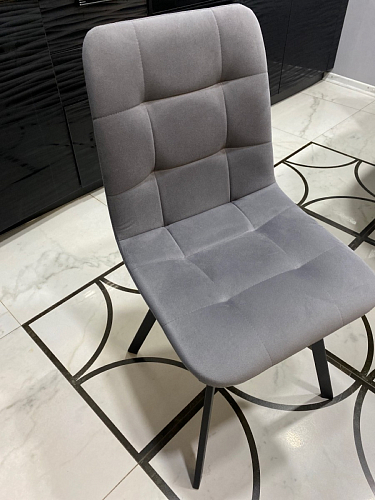 Стул на металлокаркасе Чилли К светло-серый велюр / черный каркас фото покупателя 41