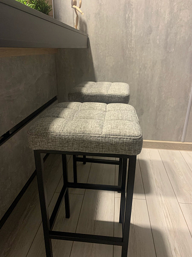 Барный стул Лофт ткань канди грей / черный матовый фото покупателя 319