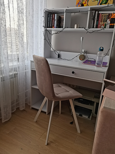 Комплект из "Стул на металлокаркасе Чилли розовый / черный каркас" 2 шт. фото покупателя 1076