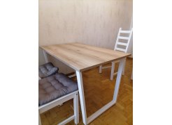 Деревянный стол Барон О 180 х 90 белая пленка шагрень / черный фото покупателя 82