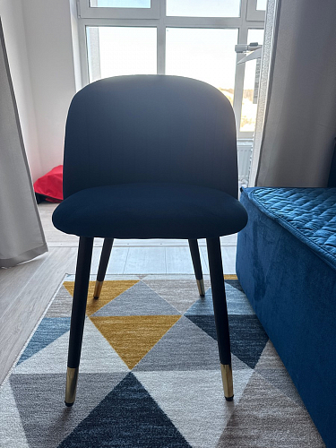 Стул на металлокаркасе Gabi 1 light blue / black / gold фото покупателя 547