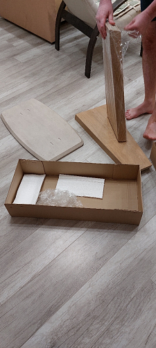 Стол на тумбе Петир 120(160)х80х75 серый / орех кантри фото покупателя 6