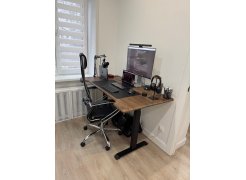 Компьютерный стол Маркос 140х80 голубой / черный фото покупателя 37