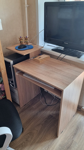 Стол компьютерный Джаз-24 правый белый фото покупателя 20