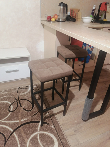 Барный стул Лофт ткань канди крем / черный матовый фото покупателя 162