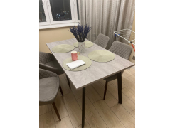 Стол Тринити Лофт 120 32 мм бетон / черный матовый фото покупателя 477