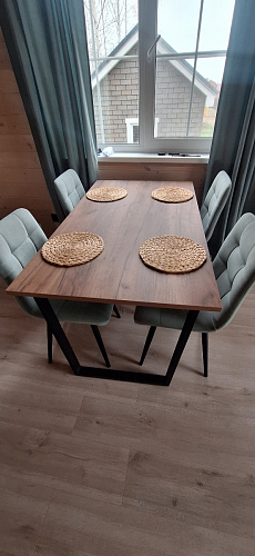 Деревянный стол Лота Лофт 120х75 белый матовый / дуб крафт золотой фото покупателя 766