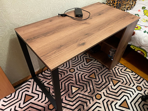 Письменный стол Битти Лофт 116х60х75 дуб вотан / черный матовый фото покупателя 25