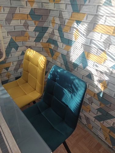 Стул на металлокаркасе Чилли черный / зеленый фото покупателя 933