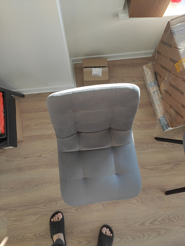 Стул на металлокаркасе Чилли К светло-серый велюр / черный каркас фото покупателя 1338