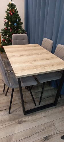 Деревянный стол Лота Лофт 120х75 белый матовый / дуб крафт золотой фото покупателя 190