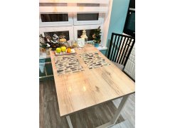 Деревянный стол Барон О 200 х 90 черная пленка шагрень / белый фото покупателя 72