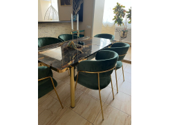 Стул на металлокаркасе Kamelia зеленый / золото фото покупателя 95