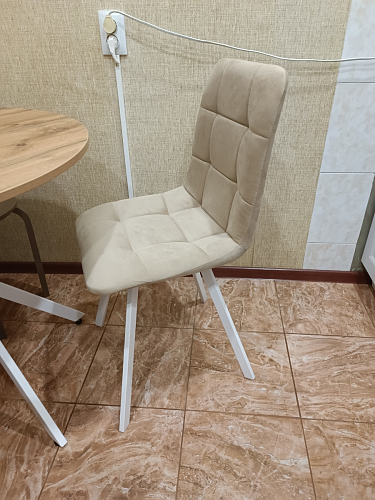 Стул на металлокаркасе Чилли синяя ткань / белый фото покупателя 904