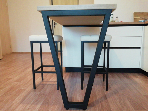 Барный стул Лофт кожзам темно-серый / черный матовый фото покупателя 87