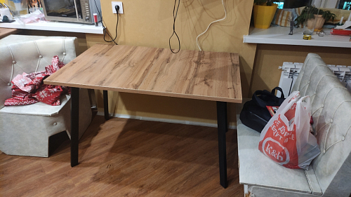 Стол раскладной Колон Лофт 120 32 мм дуб галифакс табако / черный матовый фото покупателя 149