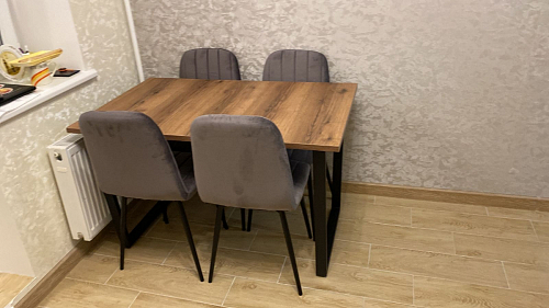 Деревянный стол Лота Лофт 120х75 белый матовый / дуб крафт золотой фото покупателя 100