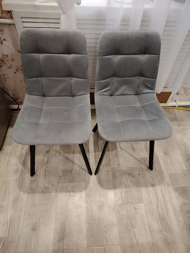 Стул на металлокаркасе Чилли темно-серый / черный каркас фото покупателя 516