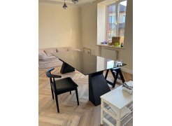 Стеклянный стол Денхольм 240(290)х100х75 белый мрамор / черный фото покупателя 10