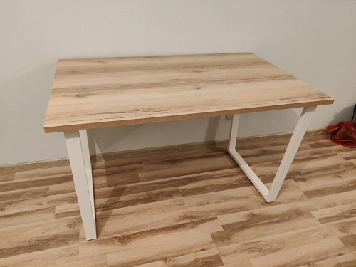 Деревянный стол Барон О 160 х 90 белая пленка шагрень / черный фото покупателя 51