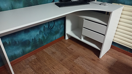 Письменный стол СПм-25 правый белый  - Уцененный экземпляр фото покупателя 9