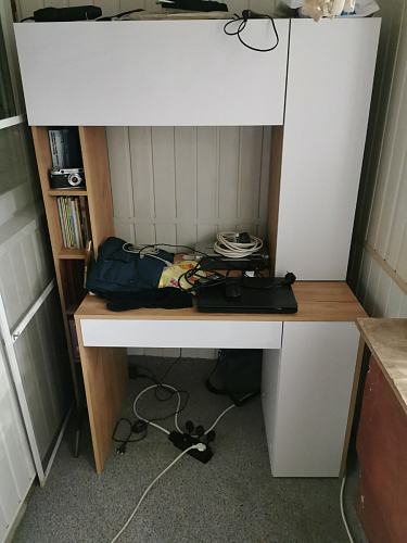 Письменный стол Комфорт 12.71 дуб золотой craft / белая аляска  - Уцененный экземпляр фото покупателя 110