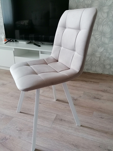 Стул на металлокаркасе Чилли синяя ткань / белый фото покупателя 378