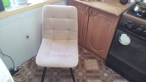 Стул на металлокаркасе Чилли бежевый / белый каркас фото покупателя 758