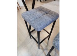 Барный стул Лофт кожзам темно-серый / черный матовый фото покупателя 183