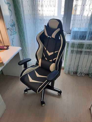 Компьютерное кресло Racer черное / голубое фото покупателя 46