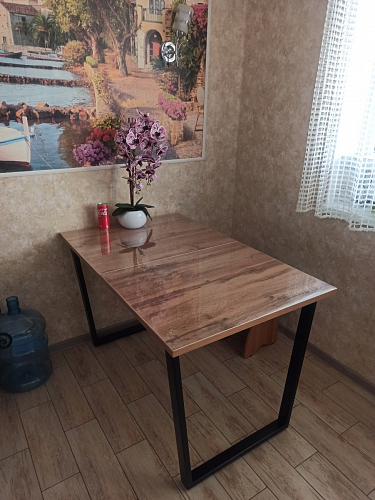 Деревянный стол Лота Лофт 140х80 дуб крафт табачный / черный матовый фото покупателя 79