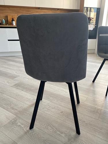 Стул на металлокаркасе Чилли К светло-серый велюр / черный каркас фото покупателя 347