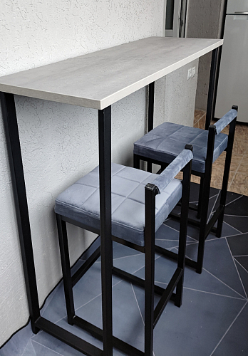 Барная стойка Дилан Лофт 120х40х90 бетон светлый фото покупателя 1