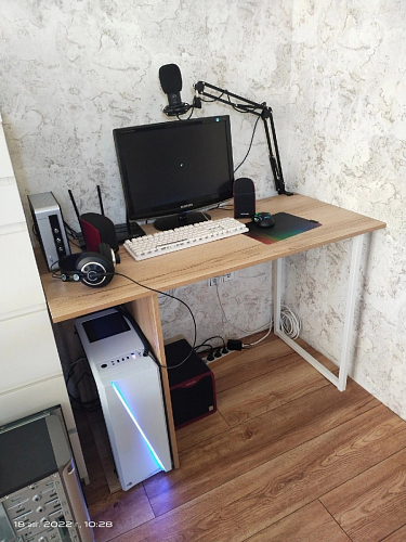 Письменный стол Челси Лофт дуб делано светлый / белый матовый фото покупателя 10