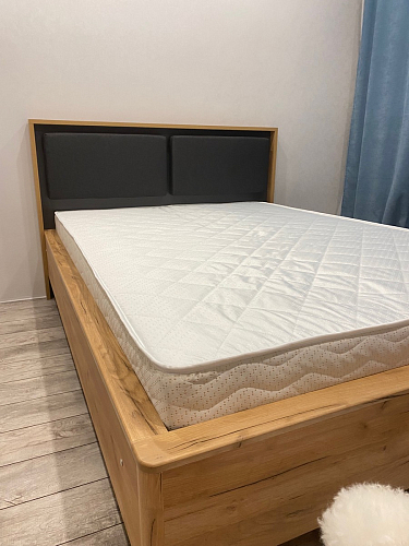 Двуспальная кровать Клауд 160х200 парящая дуб крафт золотой / антрацит фото покупателя 438