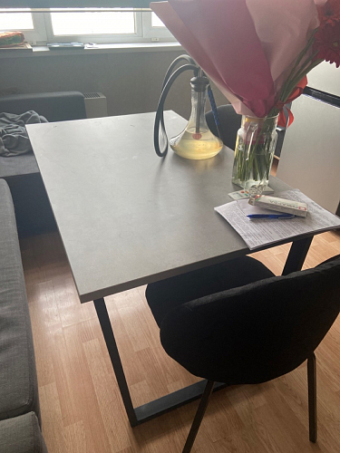 Стол Лота Лофт 140 25 мм черный матовый / бетон фото покупателя 94