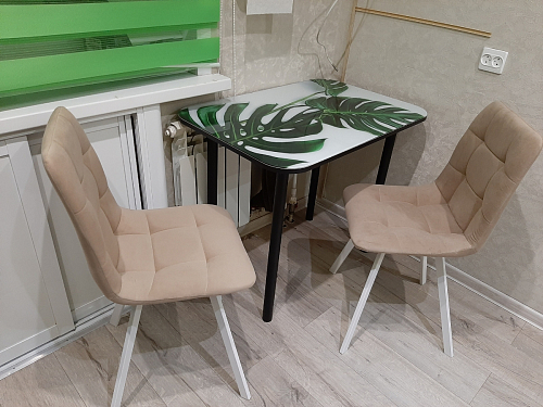 Стул на металлокаркасе Чилли черный / зеленый фото покупателя 780